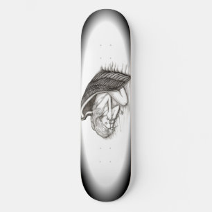 Ein schlafender Engel , schwarz und weiß Skateboard