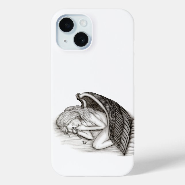 Ein schlafender Engel , schwarz-weiß Design Case-Mate iPhone Hülle (Rückseite)