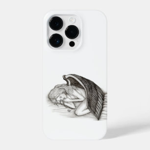 Ein schlafender Engel , schwarz-weiß Design iPhone 14 Pro Hülle