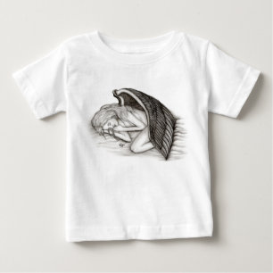 Ein Schlafengel , Schwarz-Weiß-Design Baby T-shirt