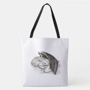 Ein Schlafengel , Schwarz-Weiß-Design Tasche