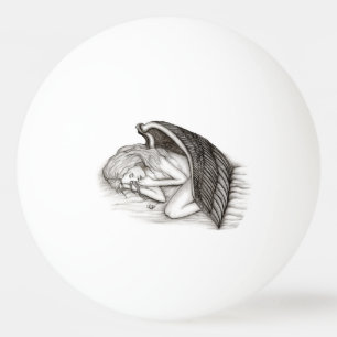 Ein Schlafengel , Schwarz-Weiß-Design Tischtennisball