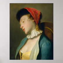Ein Schlafmädchen - Pietro Rotari Kunstgewerbe