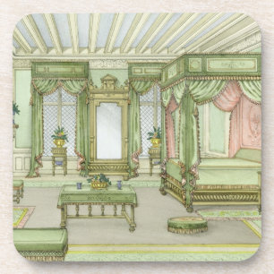 Ein Schlafzimmerinnenraum in Art Henri II Getränkeuntersetzer