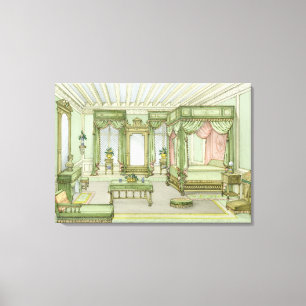Ein Schlafzimmerinnenraum in Art Henri II Leinwanddruck