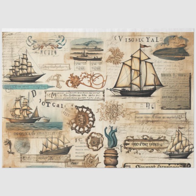 Ein schlankes Design für eine nautische Serie 15 Seidenpapier (Vorderseite)
