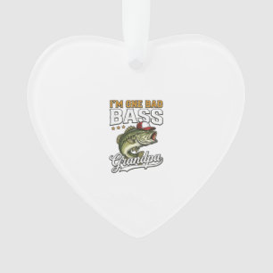 Ein schlechter Bass-Opa-Angeln Vintage-Vektor-Desi Ornament