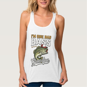 Ein schlechter Bass-Opa-Angeln Vintage-Vektor-Desi Tank Top