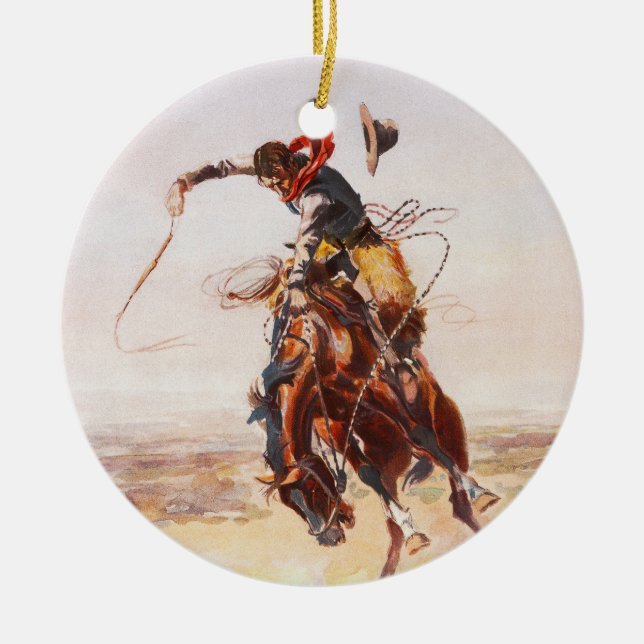 Ein schlechtes Hoss von Charles Marion Russell im  Keramikornament (Vorne)