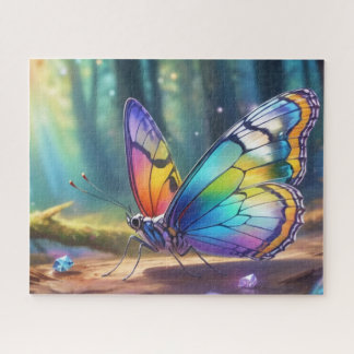 Ein Schmetterling mit transparentem Kristall