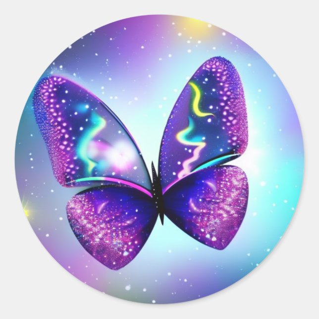 Ein Schmetterling Runder Aufkleber (Vorderseite)