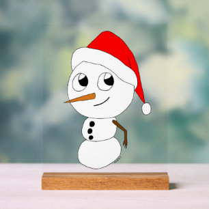 ein Schneemann Acrylschild