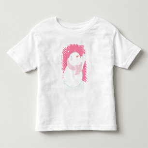 Ein Schneemann, der für eine fallende Schneeflock Kleinkind T-shirt