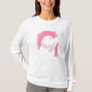 Ein Schneemann, der für eine fallende Schneeflocke T-Shirt