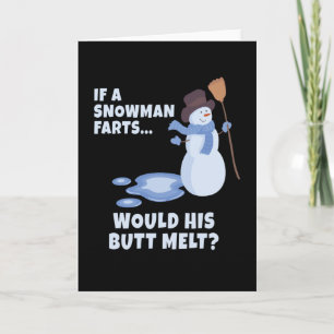 Ein Schneemann furzt Weihnachts-Schneemann Karte