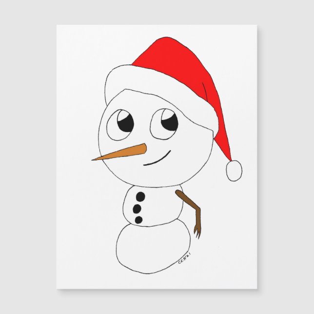 ein Schneemann Magnetkarte (Vorderseite)