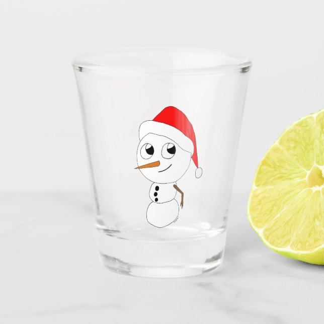 ein Schneemann Schnapsglas (Vorderseite)