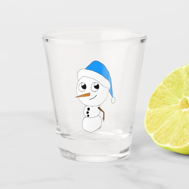 ein Schneemann Schnapsglas (Vorderseite)