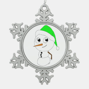 ein Schneemann Schneeflocken Zinn-Ornament