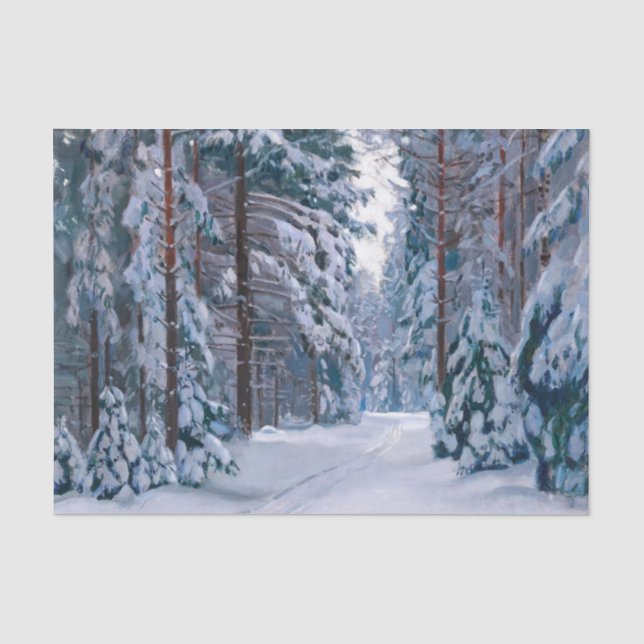 Ein schneesicherer Weg im Wald, enttäuschend Seidenpapier (Vorderseite)