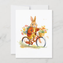EIN SCHNELLES RABBIT MIT RAD Art Postcard