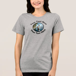 Ein schöner brauner Pelikan mit eigenem Text Tri-Blend Shirt