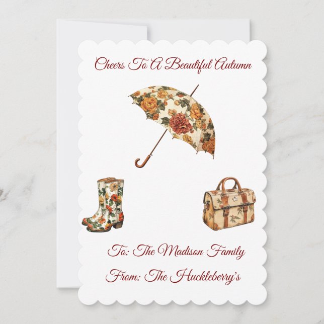 Ein schöner Herbst | Personalisierter Flat Karte (Vorderseite)