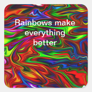 ein schöner Regenbogenaufkleber Quadratischer Aufkleber