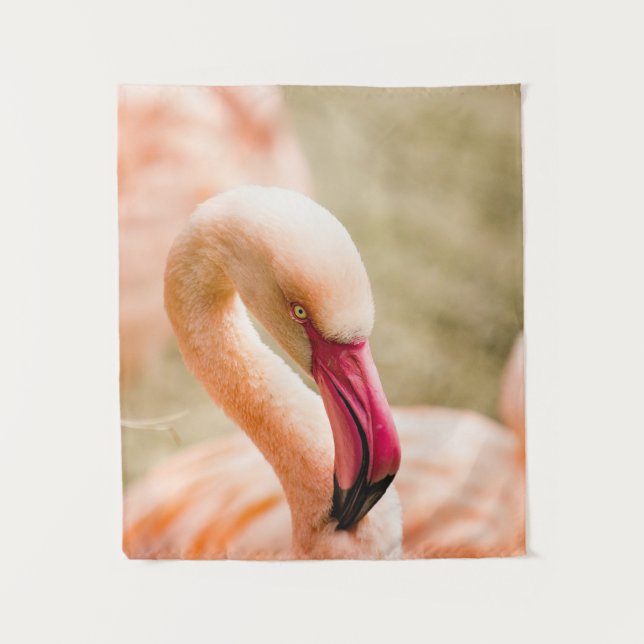 Ein schöner rosa Flamingo Wandteppich (Vorderseite)