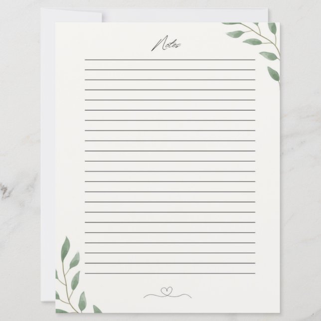 Ein schöner Stationär, Notizen (Vorderseite)