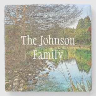 Ein schöner Tag am See Steinuntersetzer