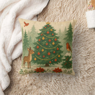 Ein schöner Weihnachtsbaum in der Natur Kissen