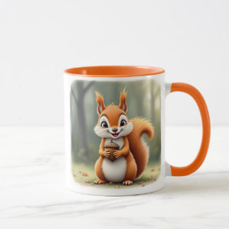 Ein schönes Eichhörnchen präsentiert Ihnen sein Ha Tasse
