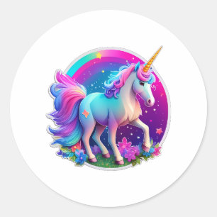 Ein schönes Einhorn Runder Aufkleber