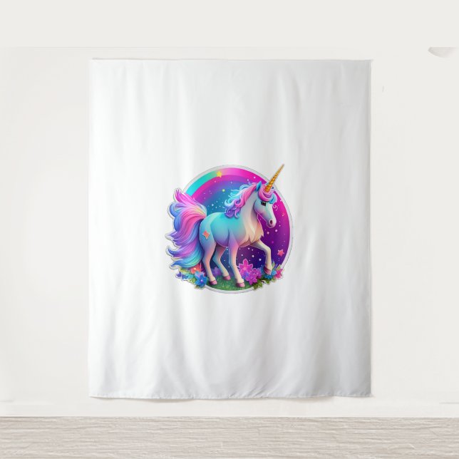 Ein schönes Einhorn Wandteppich (Vorderseite)