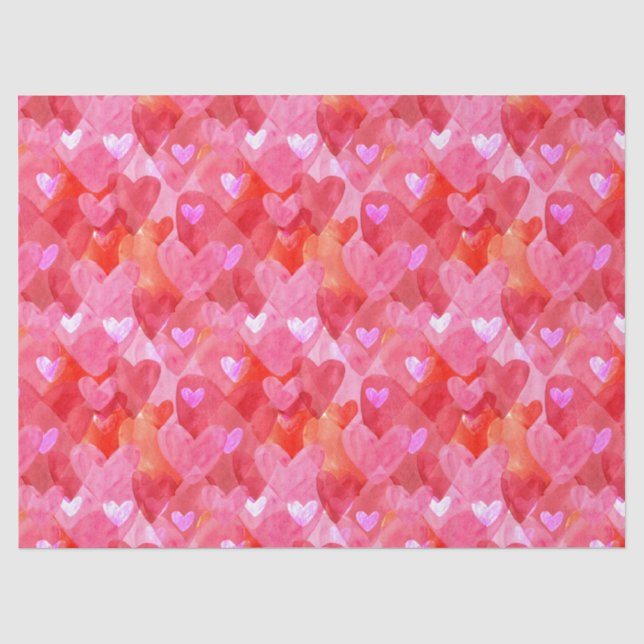 Ein schönes Herz in Rosa, Rot und Orange Seidenpapier (Vorderseite)