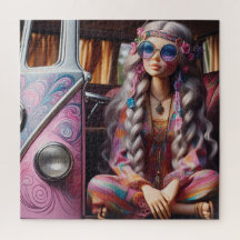 Ein schönes Hippie-Mädchen