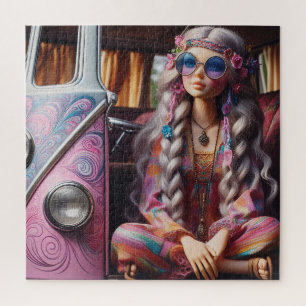 Ein schönes Hippie-Mädchen