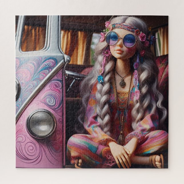 Ein schönes Hippie-Mädchen (Vertikal)