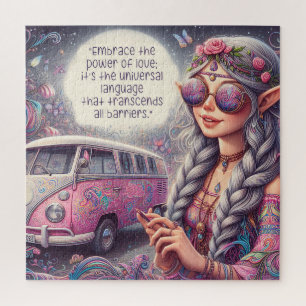 Ein schönes Hippie-Mädchen