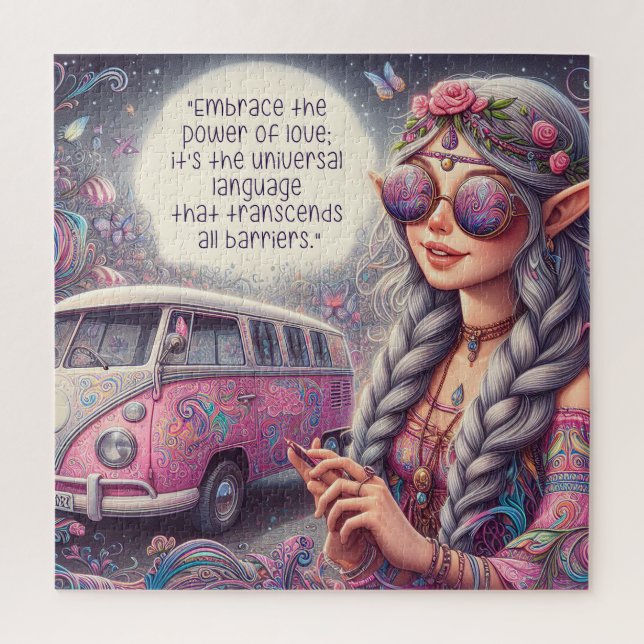 Ein schönes Hippie-Mädchen (Vertikal)