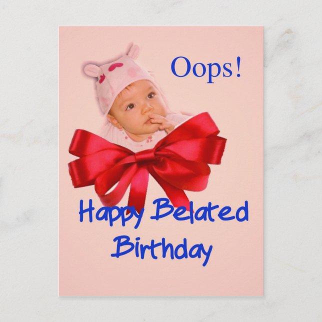 Ein schönes Kleinkind bereut verspätete Geburtstag Postkarte (Vorderseite)