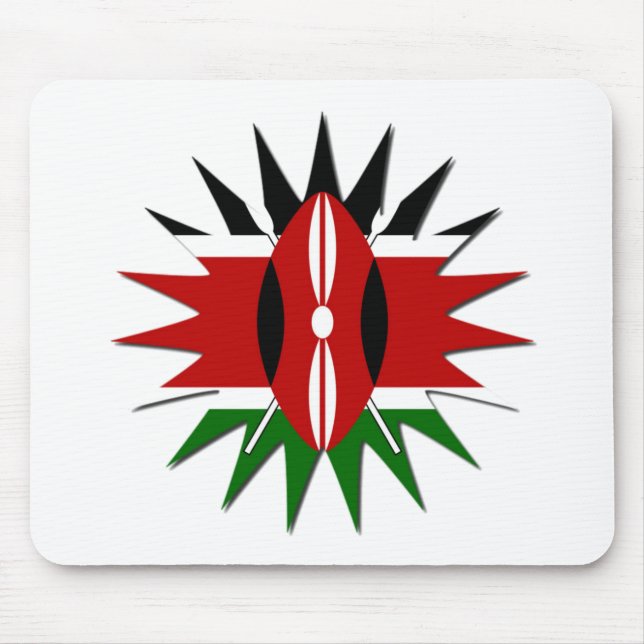 Ein schönes, lebendiges kenianisches Flaggenmuster Mousepad (Vorne)