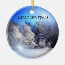 Ein schönes Schneebild Keramik Ornament