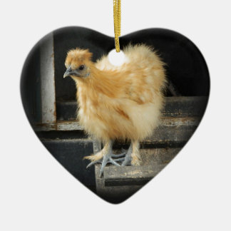 ein schönes Silkie kleines Huhnbild Keramik Ornament