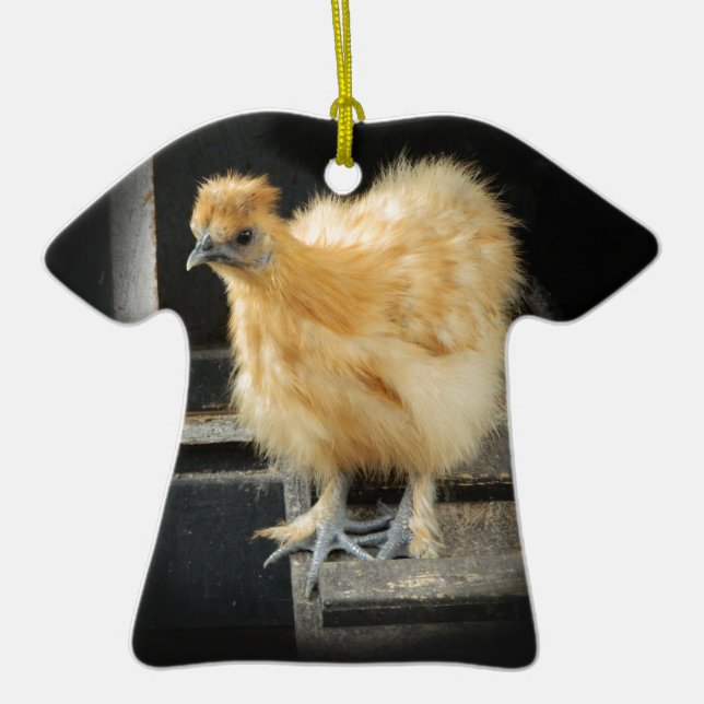 ein schönes Silkie kleines Huhnbild Keramikornament (Vorne)