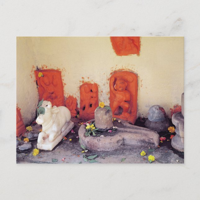Ein Schrein einer Kapelle auf dem Ganges Postkarte (Vorderseite)