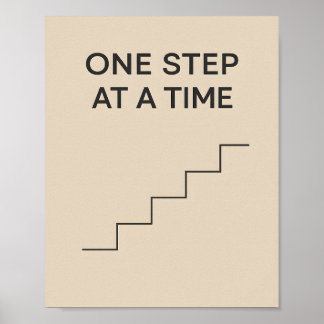 Ein Schritt nach dem anderen – Minimalistische Mot Poster