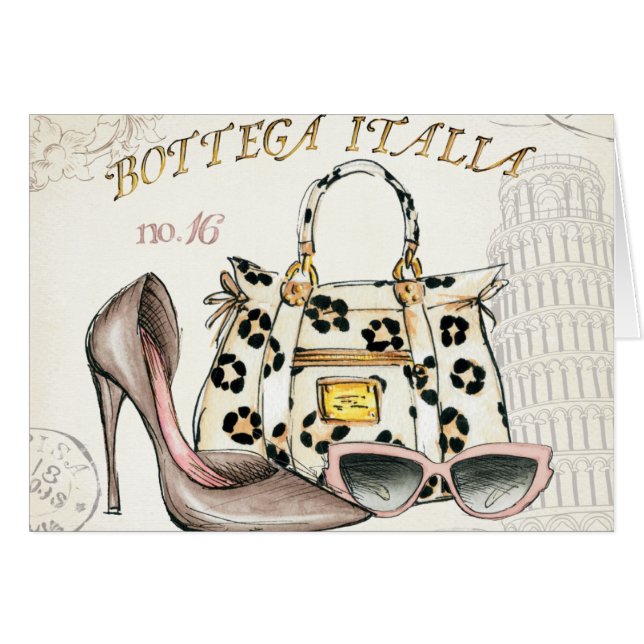 Ein Schuh, eine Tasche und ein Paar Gläser (Vorderseite (Horizontal))