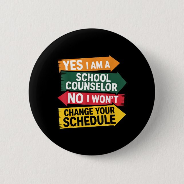 Ein Schulberater Lustiger Stundenplan Büro Button (Vorderseite)